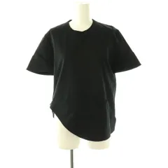 ノワールケイニノミヤ  kei ninomiya COMME des GARCONS AD2024 Tシャツ アシンメトリー 半袖 クルーネック ワンカラー ストレッチ 黒 ブラック 3O-T003 /BBのサムネイル