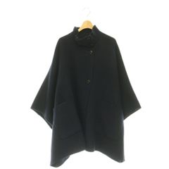 SLOBE IENA スタンドカラー ダブルフェイス ポンチョコート ネイビー