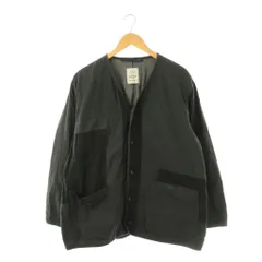 パドカレ pas de calais 3287 24SS SDC pour PDC マルチファブリックパッチワーク ノーカラージャケット オーバーサイズ リネン混 36 チャコールグレー ブラック /ES ■OSのサムネイル