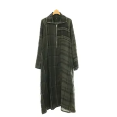 ワイズ Y's ヨウジヤマモト TWILL CHECKED RAGLAN A LINE DRESS ワンピース チェック Aライン 長袖 ロング 1 グレー /HS ■OS ■SHのサムネイル