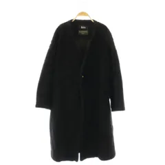 ザ リラクス THE RERACS wool pile collarless boa coat コート ノーカラー ボア ロング F ブラック /HK ■OSのサムネイル