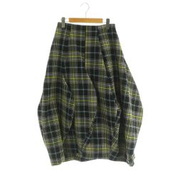 美品 エンフォルド バルーンスカート 立体的 麻混 黒 38サイズ 