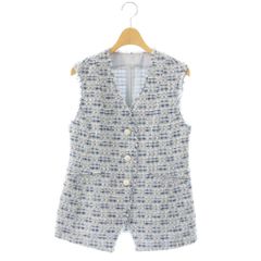 美品/23SS☆デプレ サンセットツィードベルテッドジレ ゴールドラメ