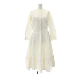 未使用★Drawerドゥロワー　シルク　リネン　ストライプ半袖ワンピース　36 未使用☆Drawerドゥロワー シルク リネン ストライプ半袖ワンピース 36