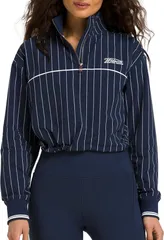 ウィルソン レディース アウター パーカー・スウェット Wilson Womens Davenport Woven 14 Zipop Over Navy Pinstripe ネイビーのサムネイル