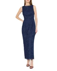 ミリー レディース トップス ワンピース レース MILLY Molly Lace Gownavy ネイビーのサムネイル