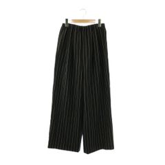 26SS 新作 ☆新品・紙タグ付き☆ ENFOLD ストライプワイドパンツ 黒 