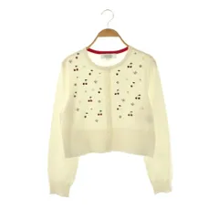 ルルウィルビー Loulou Willoughby 26SS CHERRYビジューカーディガン ニット 長袖 2 ホワイト /HK ■OS ■SHのサムネイル
