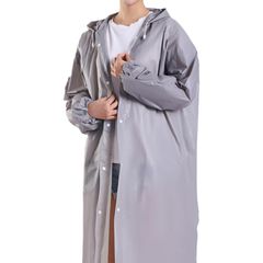 신품 [LeTradeJP] 일회용이 아닌 레인 코트 소맷부리 , 환경 친화적인 EVA 소재, 끈 첨부 후드 우합날 방수 방 호우 장마 대책 자전거 통근 통학, 등산, 낚시를 하는, 테마 파크인 휴대 편리 남녀 겸용 (1건)
