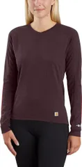 カーハート レディース トップス シャツ Carhartt Womens Base Force Midweightech Crew Baselayer Top Deep Wine ワインのサムネイル