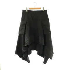 サカイ sacai 26SS SuitingxNylonTwillSkirt スカート 膝丈 フレア プリーツ 2 ブラック 26-08285 /DO ■OSのサムネイル