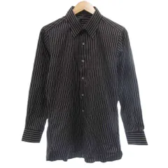 イセタン メンズ ISETAN MEN'S シャツ ストライプ 長袖 ブラック ■YHS14 メンズのサムネイル