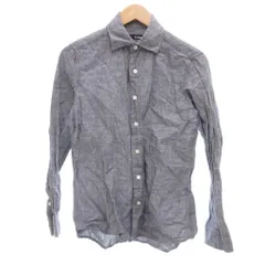 ハムネット HAMNETT 長袖シャツ 麻 リネン S 紺 ネイビー /UO ■YHS16のサムネイル