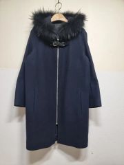 ローズティアラ 大きいサイズ カシミヤ2wayコート フォックス ビジュー