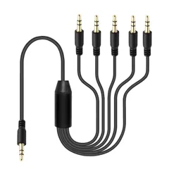 新品 Duttek 3.5mm オーディオ分配ケーブル 3極/TRSイヤホン分岐コード5分配ケーブル、スマートフォン・コンピューター・MP3・イヤホン・スピーカー用 3.5mmオスオス ヘッドホンスプリッター変換ケーブル (50センチメートル)のサムネイル