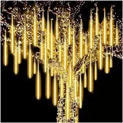 キャンデイ（candy88）LEDイルミネーションライト フォールライト スノーフォールライト 30cm*10本／50cm*10本 流れる 流星 つらら スノードロップライト ストリングライト クリスマス 飾り 防水 屋外対応 ツリー用 新年 お庭、玄関  1