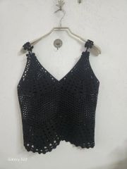 Cloth&Cross 2024 レースモックネックチュニックブラウス ブラック