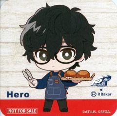 [중고] 코스터 주인공(P5R) 오리지널 코스터 [페르소나 3 리로드/페르소나 5 더 로얄×R Baker Collaboration Cafe] 콜라보 메뉴 주문 특전