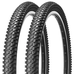新品 MOHEGIA 2本セット マウンテンバイク タイヤ 24インチ: 26×1.95 54-559 MTB 折り畳み式 交換用 自転車タイヤ - ブラックのサムネイル