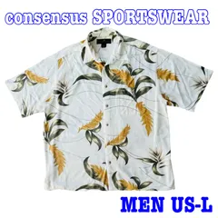 consensus SPORTSWEAR 半袖 ボタニカルデザイン レーヨン フルボタン アロハシャツ US-Lのサムネイル