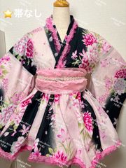 新品 姫ギャル 浴衣ドレス 椿 花レース 平成ギャル 160М〜Lネイビー