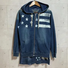 BAY CREST ベイクレスト セットアップ デニム ジップパーカー フーディー ジップアップ スウェット ショートパンツ ハーフパンツ 上下セット L スター 星 インディゴ ブルー メンズ SU-19-32のサムネイル