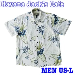 Havana Jack's Cafe 半袖 ボタニカルデザイン レーヨン オープンカラー アロハシャツ US-Lのサムネイル