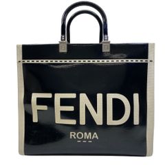 s*a様 FENDI フェンディ キャンバストート オフホワイト ブラック ハン 