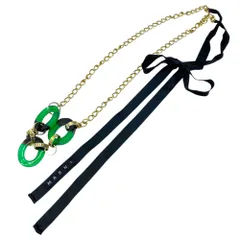 MARNI マルニ チェーン リボン ネックレス ペンダント GP ゴールド グリーン ブラック 上品 華やか 洗練 高級感 フェミニン エレガント 個性的 人気 アクセント モードのサムネイル
