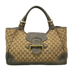 美品 GUCCI GGランニング トートバッグ パイソン ヌバック ブラウン