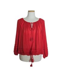 SEZANE 長袖 ブラウス レッド サイズ36 - メルカリ