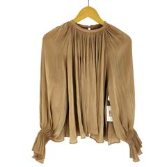 Ameri CORONA SMOCK TOP ベージュ フレンチスリーブ - メルカリ