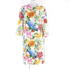 極美品★DOLCE&GABBANA ドルチェ＆ガッバーナ F0AG8T/FSFOA フローラルプリント 比翼仕立て ノーカラーコート マルチ 36 イタリア製 正規品 レディースのサムネイル