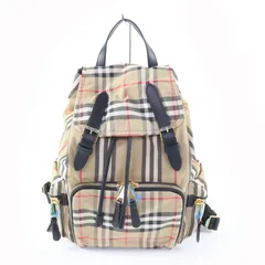 未使用品★BURBERRY バーバリー 8032709 ノバチェック柄 レザー使い リュック・デイパック ベージュ 保存袋付き レディースのサムネイル