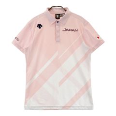 DESCENTE ゴルフメンズポロシャツ ホワイト グラデーション Oサイズ
