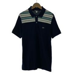LACOSTE SLIM FIT ポロシャツ ボーダー ネイビー FR2 - メルカリ