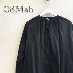 08mab ゼロハチマブ バンドカラーシャツ ブラウス プルオーバー リネン 麻100％ F ブラック レディース ファッション _218111のサムネイル