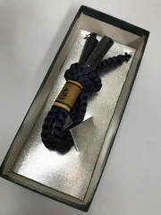 【中古】羽織紐 男物 正絹 濃紺無地