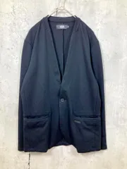 AZUL by MOUSSY アズールバイマウジー SYMPHONIZE COOL JACKET 鹿の子編み ノーカラー ジャケット sizeS/黒 ■■ メンズ
