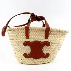 【超美品】CELINE セリーヌ トリオンフ 籠バッグ ブランド鞄 レディース ベージュ系【UR31】のサムネイル