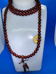 伽羅龍胆・血奇楠 8mm珠ネックレス 80cm 商品番号6429-1/4