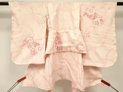 平和屋着物[]七五三　女の子　３歳　祝着　三つ身　総絞り　分銅花文　逸品　DABE7090ma