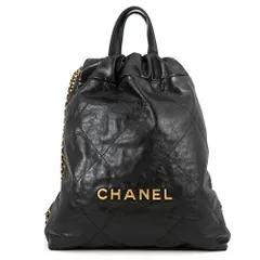 シャネル リュック シャネル22 スモール シャイニーカーフスキン AS3859 CHANEL バックパック バッグ 黒のサムネイル