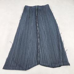 極美品✨PLEATS PLEASE 変形ロングスカート デニム転写調 幾何学