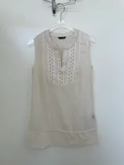 Massimo Dutti アイボリー ノースリーブ ブラウス 2のサムネイル