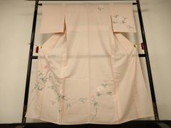 値下げ交渉OK！夏物 駒絽 蝶柄 金彩加工染 訪問着 正絹 F416 