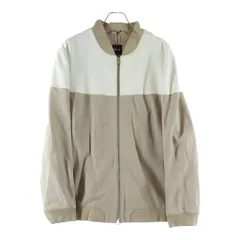 HUGO BOSS (ヒューゴボス) バイカラー コンビレザー ジップアップ ジャケット ブルゾン ベージュ/ホワイト 10215339のサムネイル