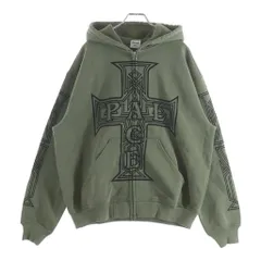 Palace Skateboards (パレススケートボーズ) Y So Cross Pigment Hood クロス ピグメント フーディー スウェット ジップアップパーカー ダークグリーンのサムネイル