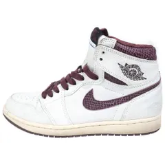NIKE (ナイキ) ×A MA MANIERE AIR JORDAN 1 RETRO HIGH OG SAIL AND BURGUNDY アマニエール エアジョーダン1 レザーハイカットスニーカー ホワイト US10/28cm DO7097-100
