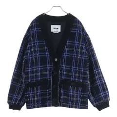 MSGM (エムエスジーエム) Checked Cardigan チェック柄カーディガン ブルー/ブラック レディース 3741MDG20 247628 99のサムネイル